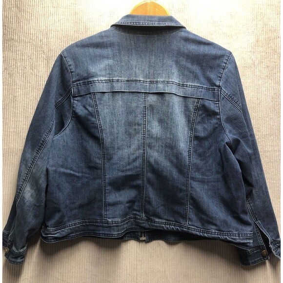 OSO Casuals Women’s Denim Jacket Size 2X Full Hidden Zip Up - Picture 12 of 15